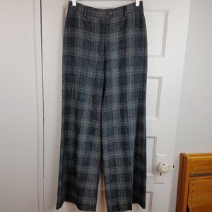 Acne Studios | Grey Plaid Wide Leg Wool Trousers size 36